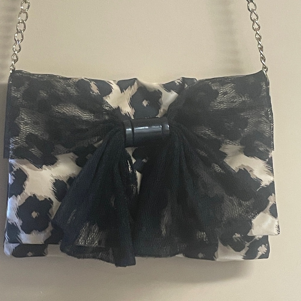 NWOT RED Valentino Floral Print Nylon Bag With Lace Bow